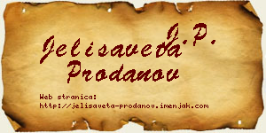 Jelisaveta Prodanov vizit kartica